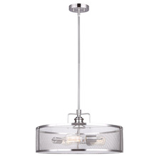 Canarm ICH626A03BN20 - BECKETT, 3 Lt 20" Rod Chandelier, Metal Shade,100W Type A, 20" W x 18 1/4" - 60 1/4"