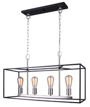 Canarm ICH701A04BKN30 - ROY, MBK + BN Color, 4 Lt 30" Chain Chandelier, 100W Type A, 30" W x 17" H x 9 7/8" 