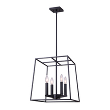 Canarm ICH763A04BK14 - WEXFORD, MBK Color, 4 Lt 14" Rod Chandelier, 60W Type C, 14" W x 23.375 - 65.375" H x 14