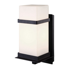 Canarm IOL220BK - Havana, 1 Lt Outdoor Uplight, Flat Opal Glass, 100W Type A, 6" x 11 3/4" x 6 1/4"