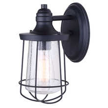 Canarm IOL310BK - LEON, 1 Lt Outdoor, Seeded Glass, 1 x 60W Type A, 6" W x 11 5/8" H x 8" D
