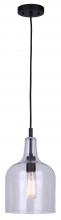 Canarm IPL1059A01BK - KEEVA, IPL1059A01BK, MBK Color, 1 Lt Cord Pendant, Clear Glass, 60W Type A
