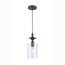 Canarm IPL276B01ORB - York, 1 Lt Cord Pendant, Clear Glass, 100W Type A, 5 1/2" x 60"