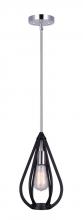 Canarm IPL641B01BKC - FRANKIE, MBK + CH Color 1 Lt Rod Pendant, 100W Type A, 7.25inch W x 21.75 - 63.75inch H