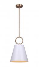 Canarm IPL642B01GDW - IRINA, GD(Shade Inside PGD)+WH Color, 1 Lt Rod Pendant, 60W Type A