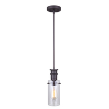 Canarm IPL679A01ORB - ALBANY, 1 Lt Rod Pendant, Clear Glass, 60W Type A, 4 3/4" W x 15" - 63" H