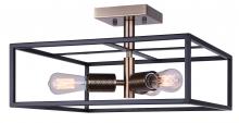 Canarm ISF1069A03BKG - BODIE, ISF1069A03BKG, MBK + GD Color, 3 Lt Semi-Flush, 60W Type A