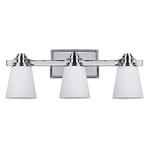 Canarm IVL220A03CH - Chatham, 3 Light Vanity, Flat Opal Glass, 100W Type A, 22" W x 8 1/4" H x 7 1/4" D