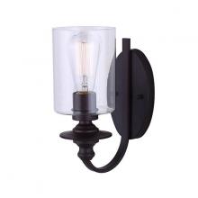 Canarm IWF586A01ORB - York, 1 Lt Wall Fixture, Clear Glass, 100W Type A, Easy Connect Included