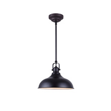 Canarm LPL103A01BK - Sussex, 1 Lt Rod Pendant, 12W LED, Dimmable, 840 Lumens, 12" x 12 3/4-60 3/4"