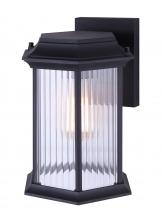 Canarm IOL348BK - KITLEY, IOL348BK, 1 Lt Outdoor Down Light, Clear Ribbed Glass, 100W Type A