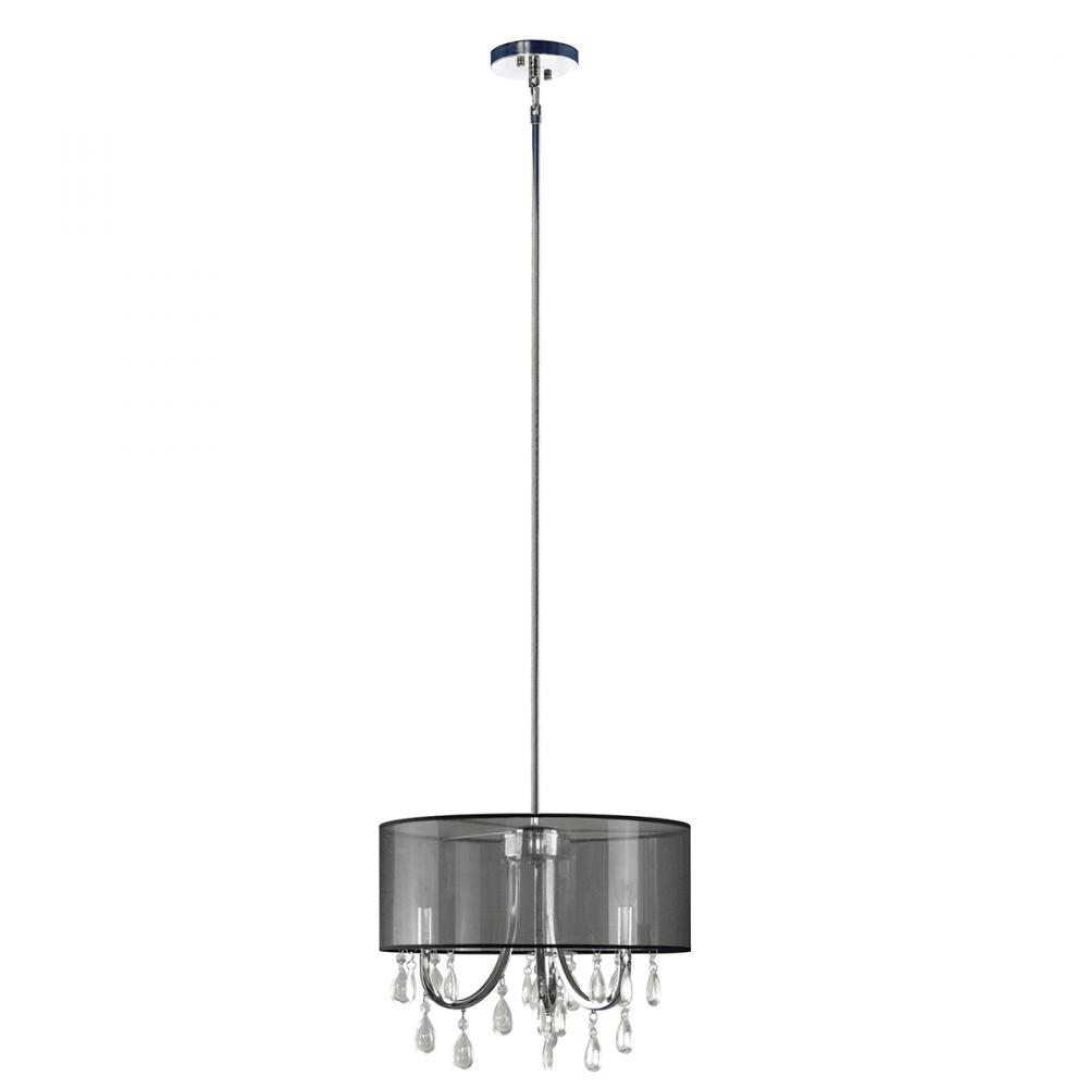 3 Light Chandelier Drum Shade