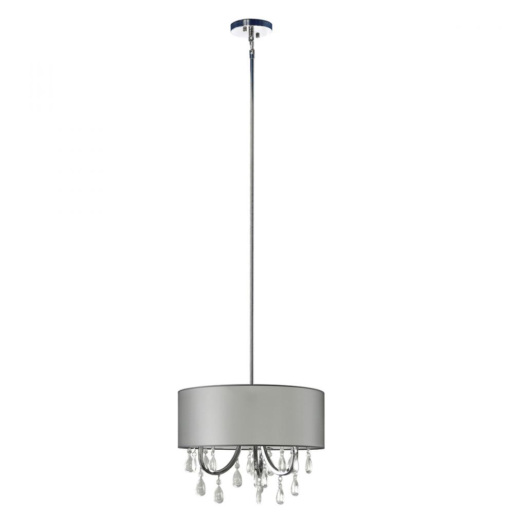 3 Light Chandelier Drum Shade