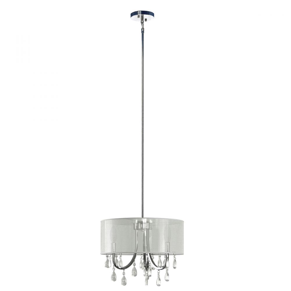 3 Light Chandelier Drum Shade