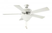Kendal AC6952-WH - Builder's Choice 52 in. White Ceiling Fan with Light kit