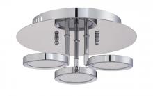 Kendal PF65-3LFL-CH - MILAN series 3 Light LED Flushmount in a Chrome finish with Clear Mesh diffusers