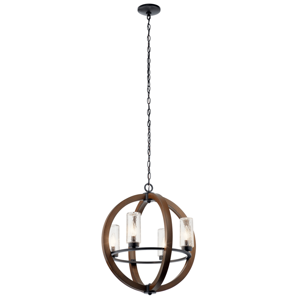 Grand Bank™ 20" 4 Light Chandelier Auburn Stained™