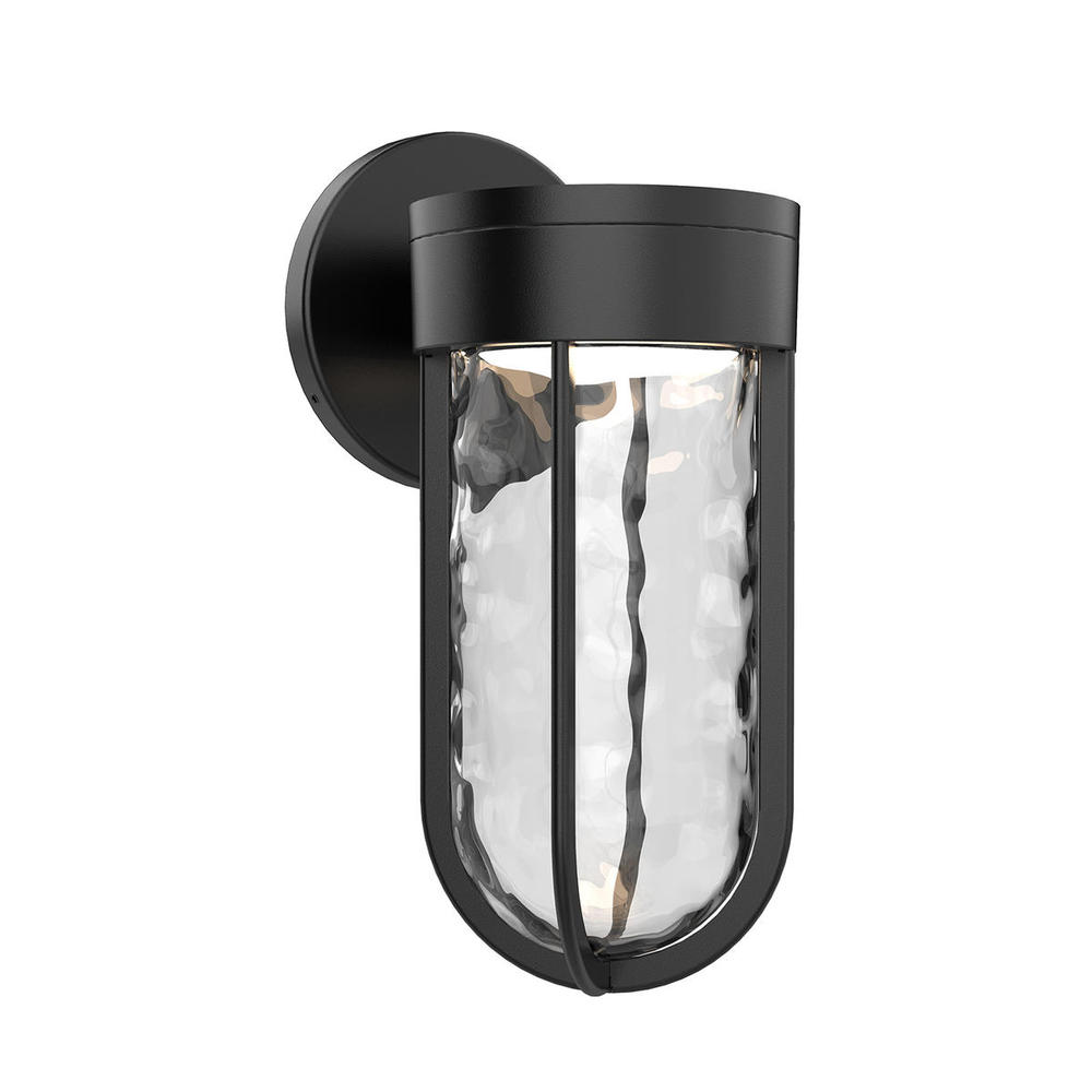 Davy 9-in Black LED Exterior Wall Sconce
