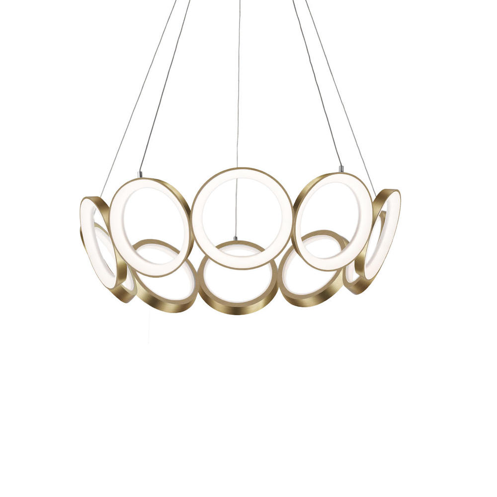 Oros 29-in Antique Brass LED Chandeliers