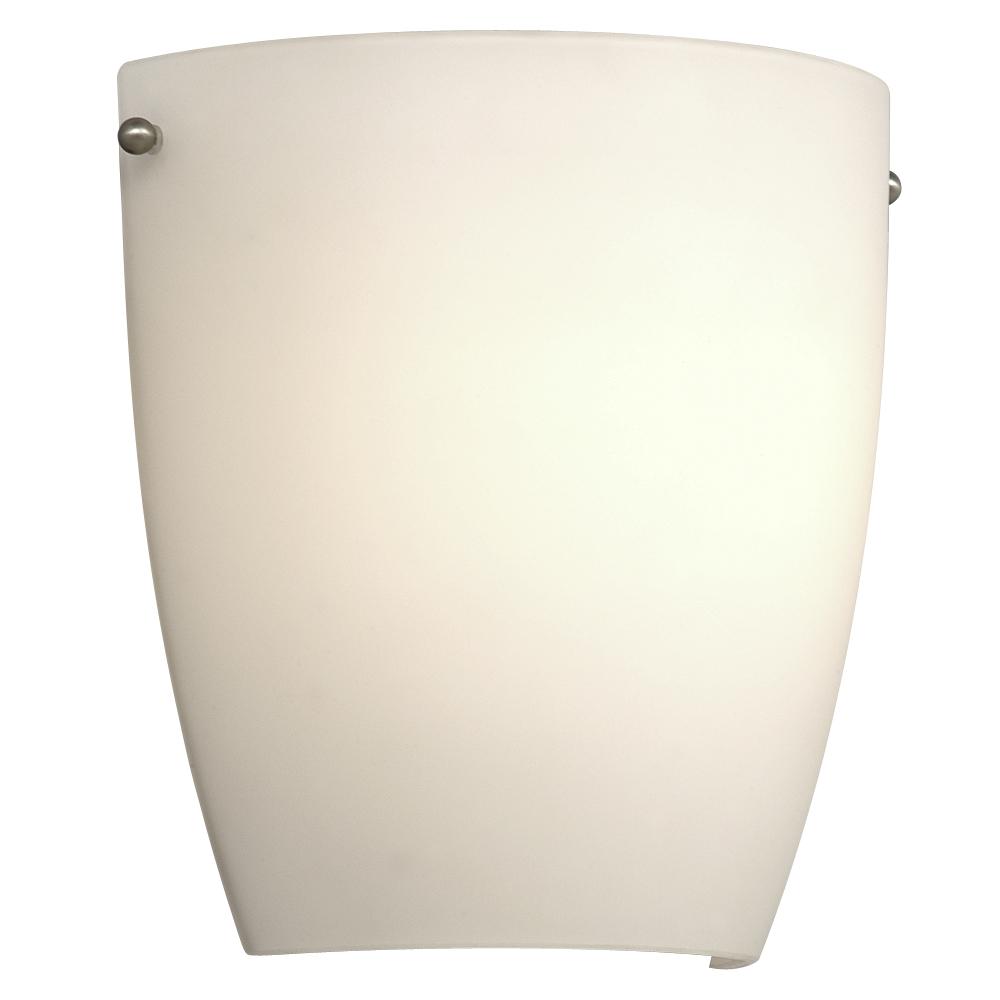 Single Light Wall Sconce - Brushed Nickel w/ Frosted White Glass
