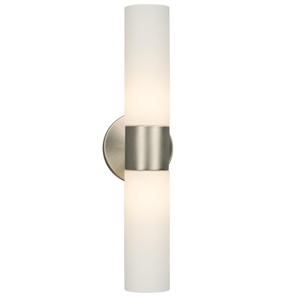 Signature 2 Light LED Brushed Nickel Frosted Glass ADA Wall Sconce Light $231 