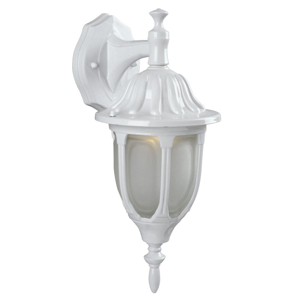 Outdoor Cast Aluminum Lantern - White w/ Frosted Glass