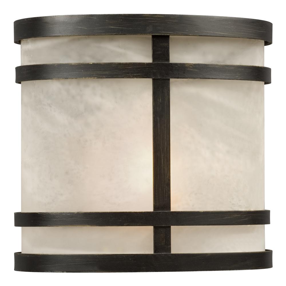 Outdoor Wall Fixture - Oil Rubbed Bronze w/ Marbled Glass