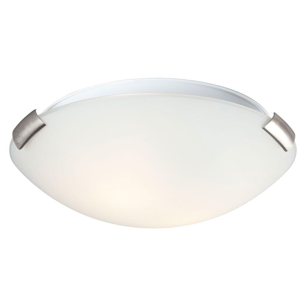 Flush Mount Ceiling Light - in Brushed Nickel finish with White Glass (*ENERGY STAR Pending)