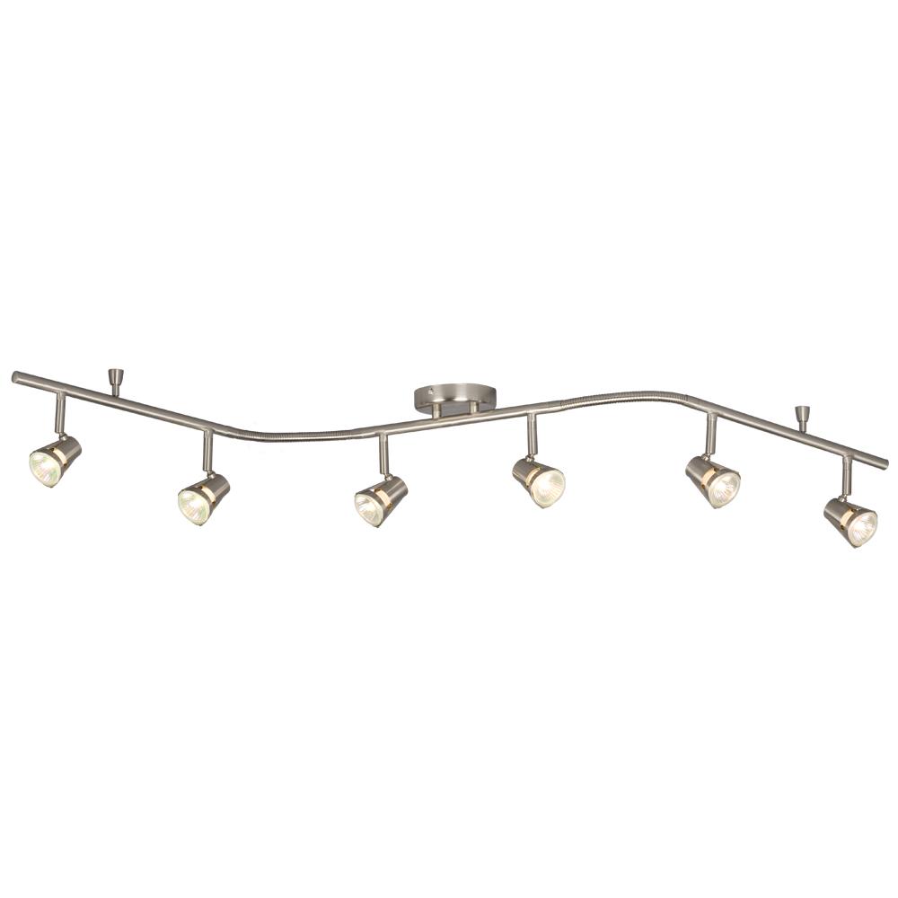 Six Light Flexible Track - Brushed Nickel