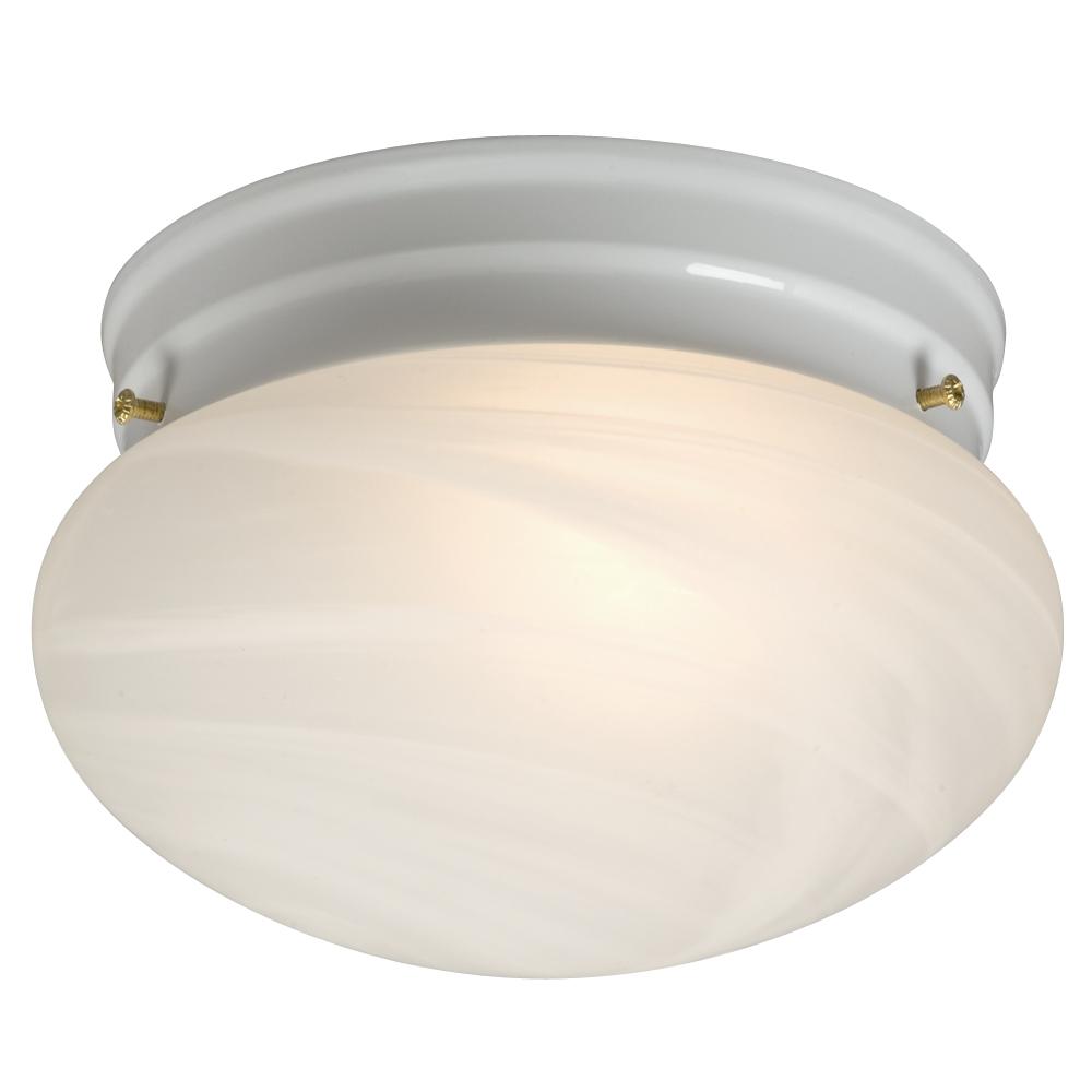 Flush Mount - White w/ Marbled Glass