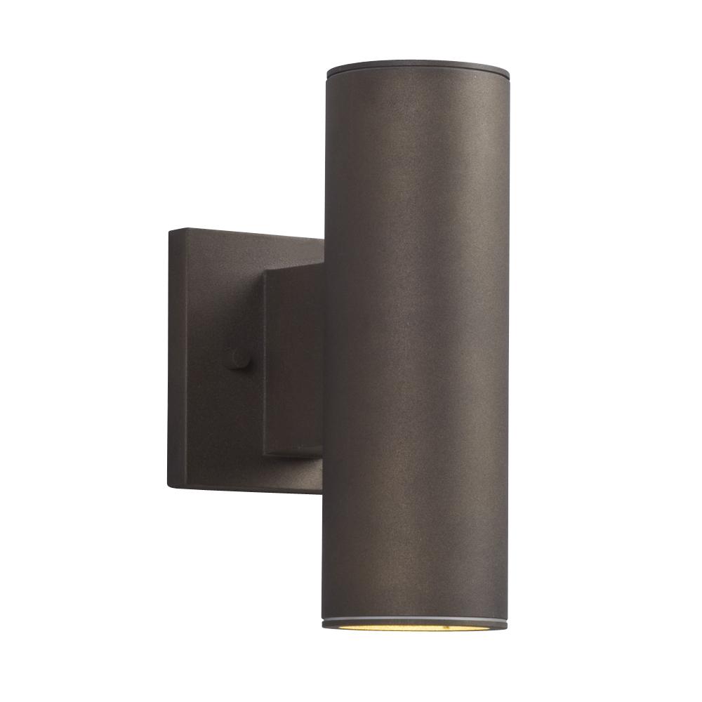 LED 2-Light Outdoor Cast Aluminum Wall Fixture, 2x9W- in Bronze finish (non-dimmable, 3000K)