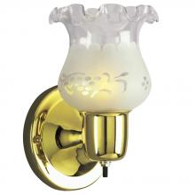 Galaxy Lighting 12302PB/FR - Single Wall Bracket - Polished Brass with Clear/Frosted Glass