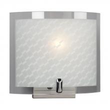 Galaxy Lighting 215050CH - 1-Light Wall Sconce Polished Chrome - Frosted White Diagonal Textured Glass with Clear Edge