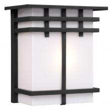 Galaxy Lighting 312490BK - Outdoor Wall Fixture - Black with White Acrylic Lens