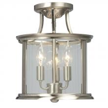 Galaxy Lighting 612308BN - Semi-Flush Mount - Brushed Nickel with Clear Glass