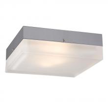 Galaxy Lighting 614573CH - 2-Light Square Flush Mount - Chrome with Frosted Glass ( 2 x 40W, G9 )
