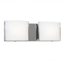 Galaxy Lighting 723307CH - 2-Light Vanity Chrome with Curved Satin White Glass Shades