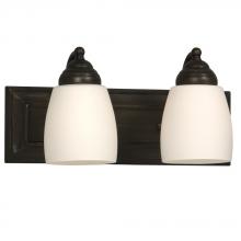 Galaxy Lighting 724132ORB - Two Light Vanity - Oil Rubbed Bronze w/ Satin White Glass