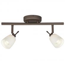 Galaxy Lighting 755612ORB/WH - Two Light Halogen Track - Oil Rubbed Bronze with White Glass