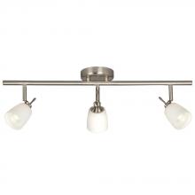 Galaxy Lighting 755613BN/WH - Three Light Halogen Track - Brushed Nickel with White Glass