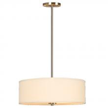 Galaxy Lighting ES913041BN - Pendant - in Brushed Nickel finish with Off-White Linen Shade, includes 6", 12" & 18" Ex