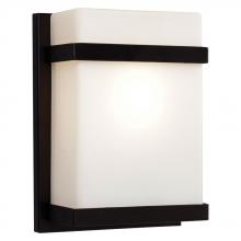 Galaxy Lighting L215580BK012A1 - LED Wall Sconce - in Black finish with Satin White Glass (Suitable for Indoor or Outdoor Use)