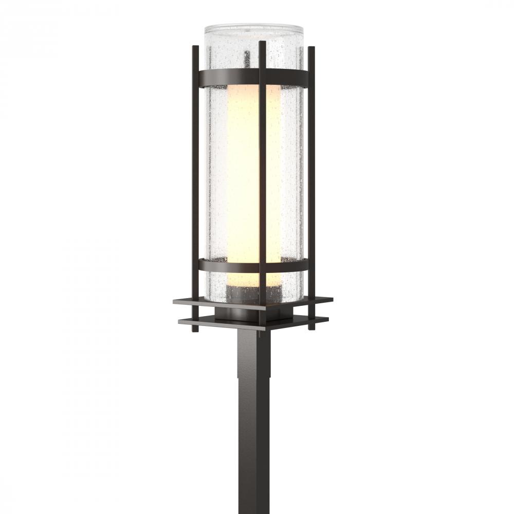 Torch  Seeded Glass Outdoor Post Light
