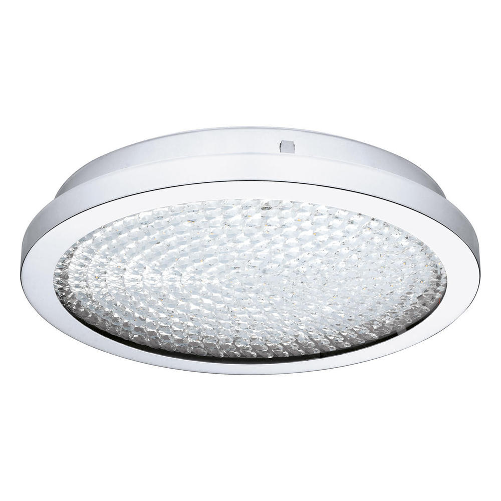 LED Ceiling Light w/ Chrome Finish & Clear Glass Shade w/ Clear Glass Crystal Stones