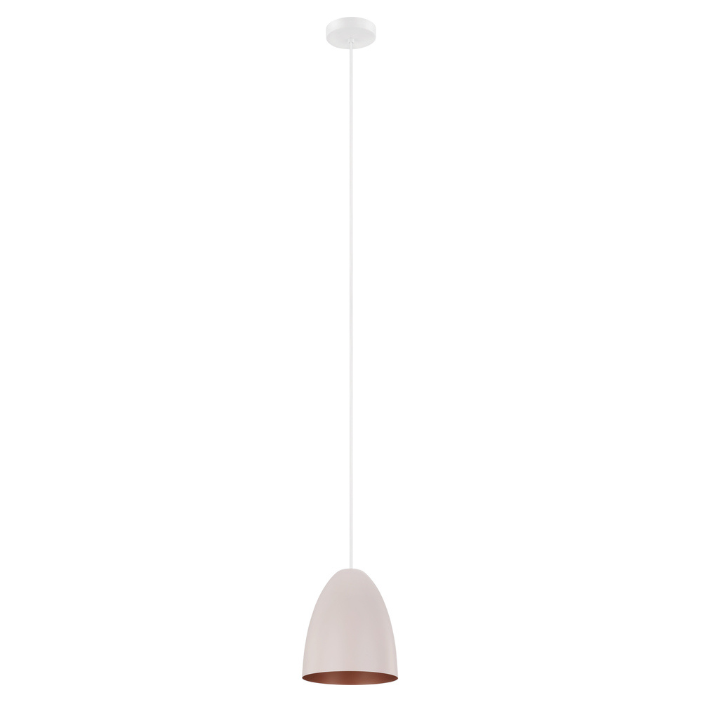 1 LT Mini Pendant w/ White Finish & Apricot & Copper Shade