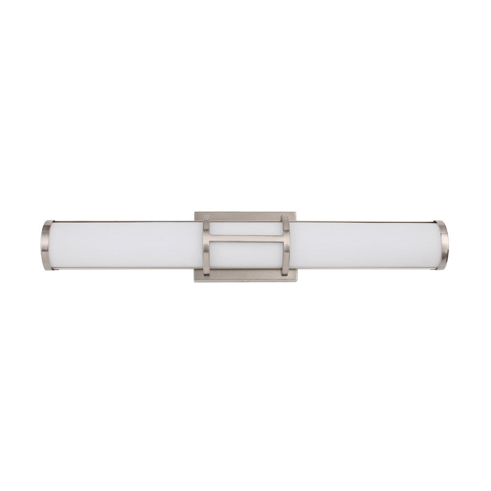 LED Bath/Vanity Light w/ Chrome Finish & White Acrylic Shade