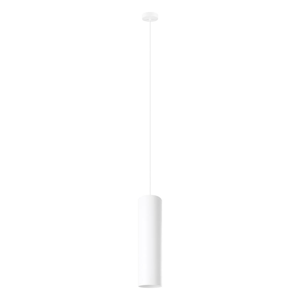 1 LT Pendant w/ White Finish & White Cylinder Shade