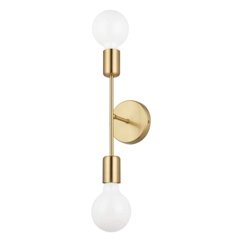 2 LT Open Bulb Wall Light w/ a Brushed Gold Finish