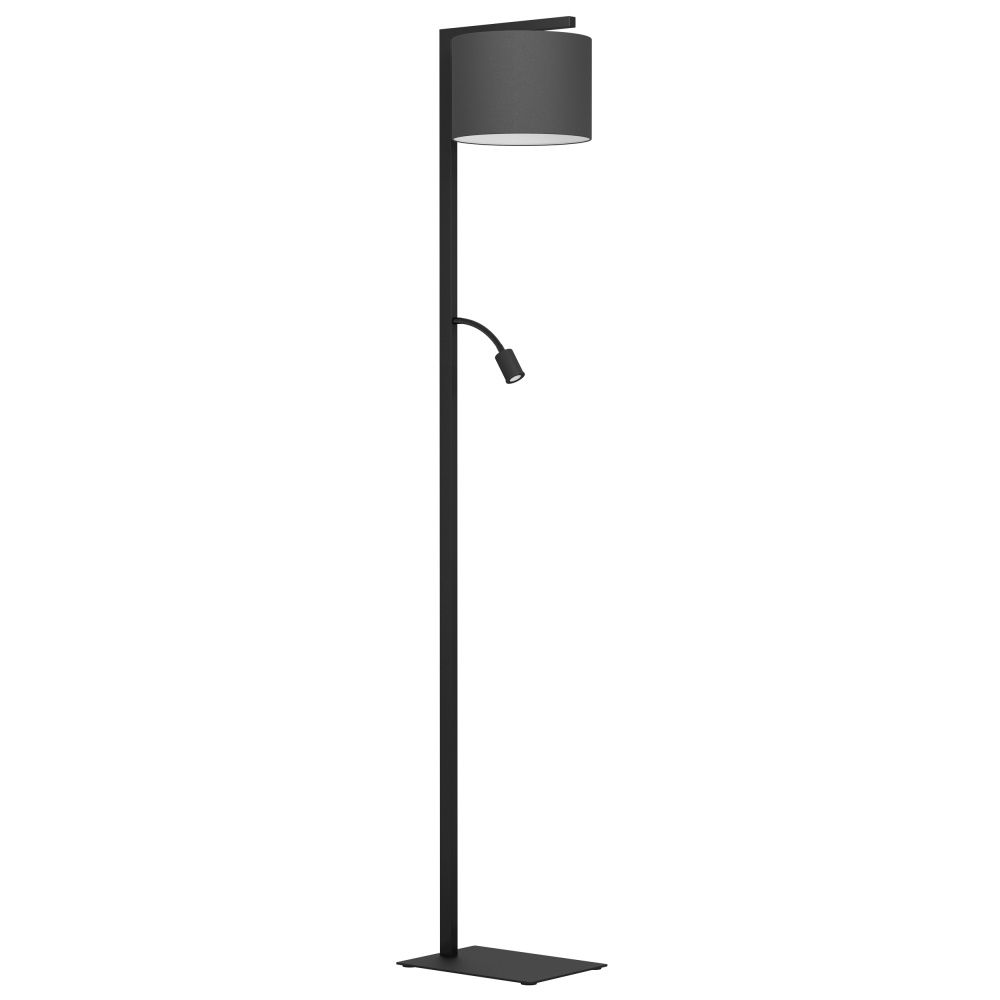 1 LT Floor Lamp w/ Black Finish w/ Black Fabric Shade