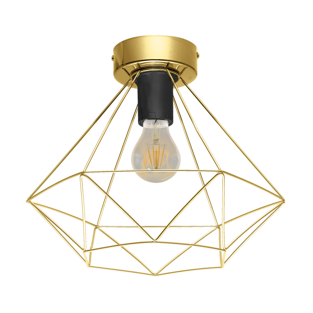 1 LT Open Frame Geometic Ceiling Light w/ a Brushed Brass Finish